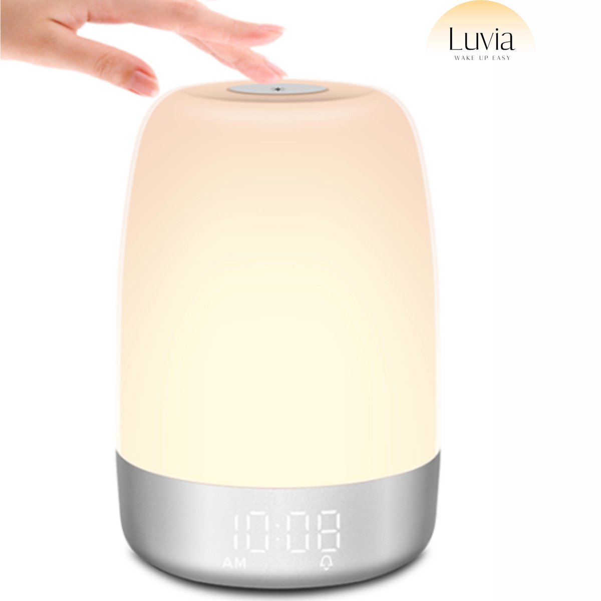 Luvia Wake Up Light Wekker - Slaaptrainer - met 5 LED Kleuren - Natuurgeluiden - Wit

