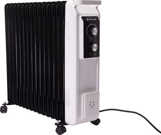 Purline RDA 2800 HT Olieradiator - 2800 Watt - Met waslijn + bevochtiger - Thermostaat - Elektrische kachel - Oliegevulde radiator - Elektrische verwarming -
