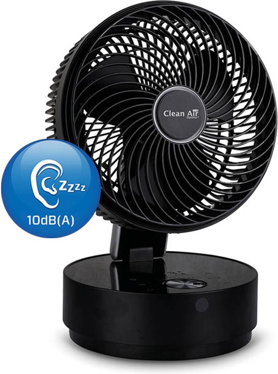 Clean Air Optima® CA-404B - Design Circulator Ventilator - Oscillatie 80º en 180º - Extreem stil - Slaapmodus - Luchtzuivering door Ionisator

