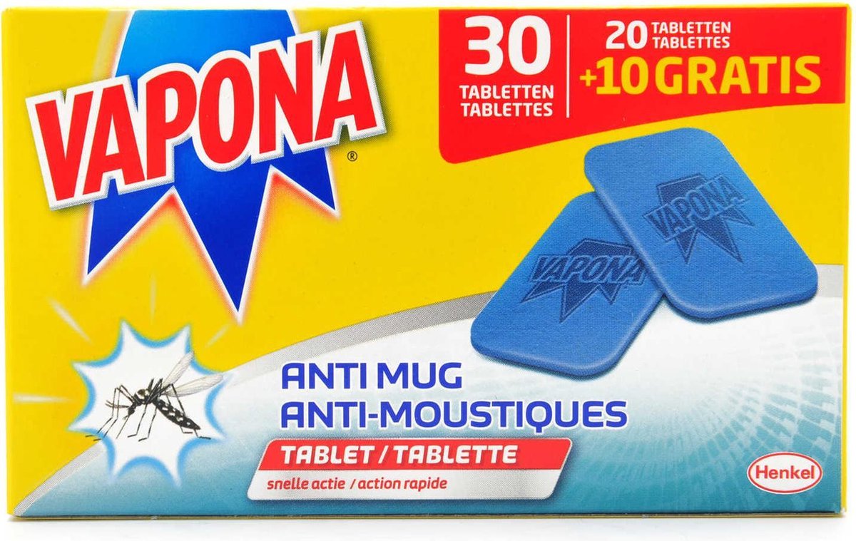 Vapona Anti-mug navultabletten - 30 tabletten
