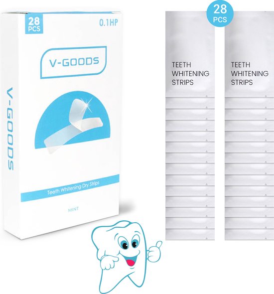 V-Goods Premium Whitening Strips - Tandenbleek strips - 14 x tandenbleek strips DIRECT resultaat - Tandenbleekset - Tandenblekers review