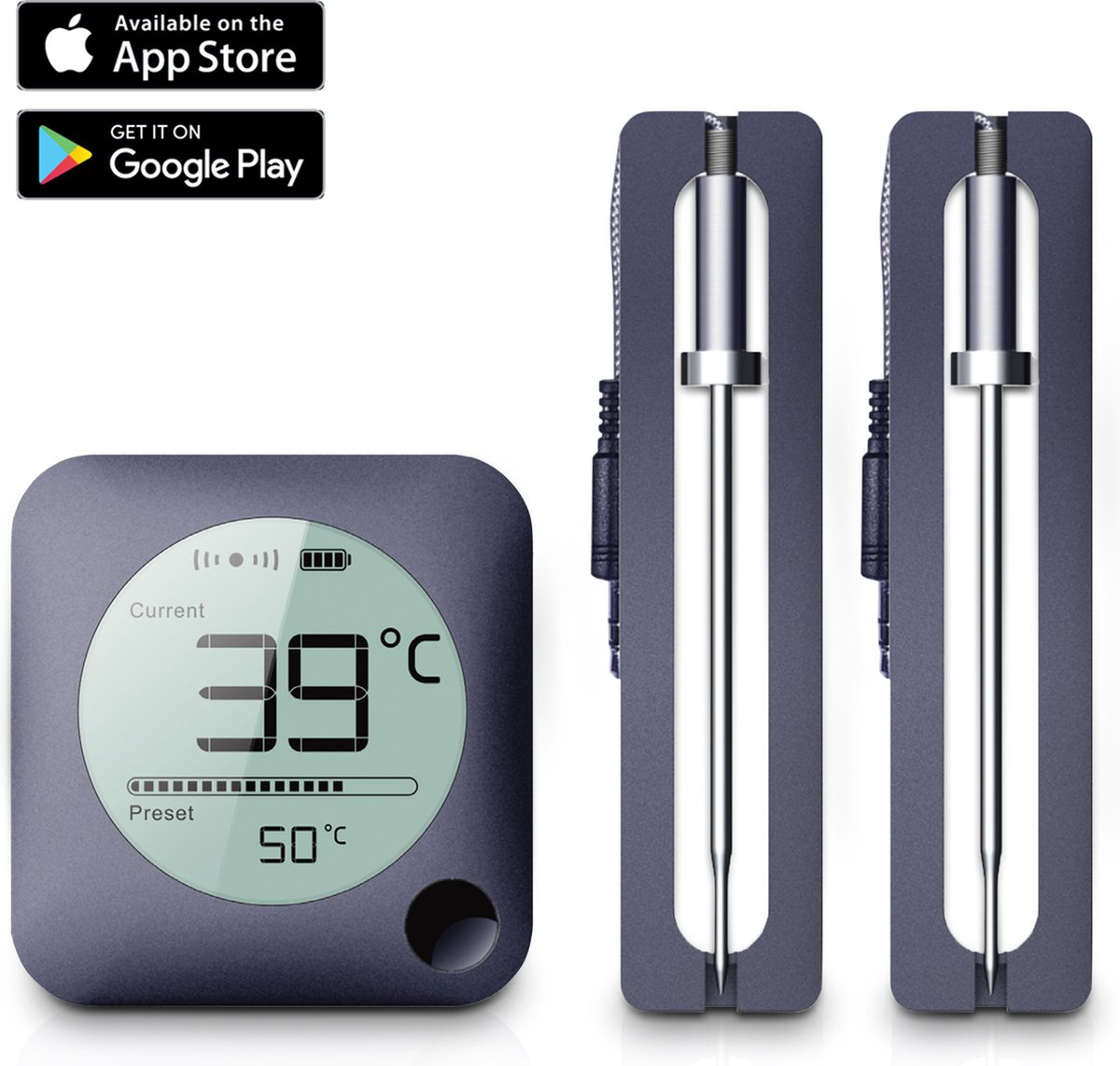 Claire Vleesthermometer - Oventhermometer - BBQ Thermometer - Draadloos met app - Incl. Batterijen en 2 meetsondes review
