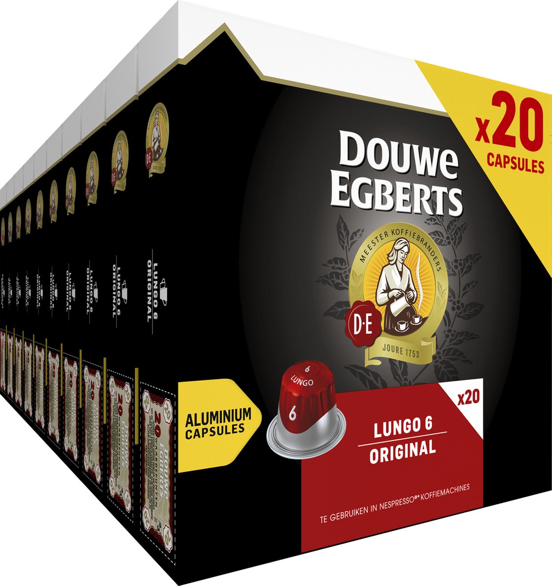 Douwe Egberts Lungo Original Koffiecups - Intensiteit 6 - 10 x 20 capsules review